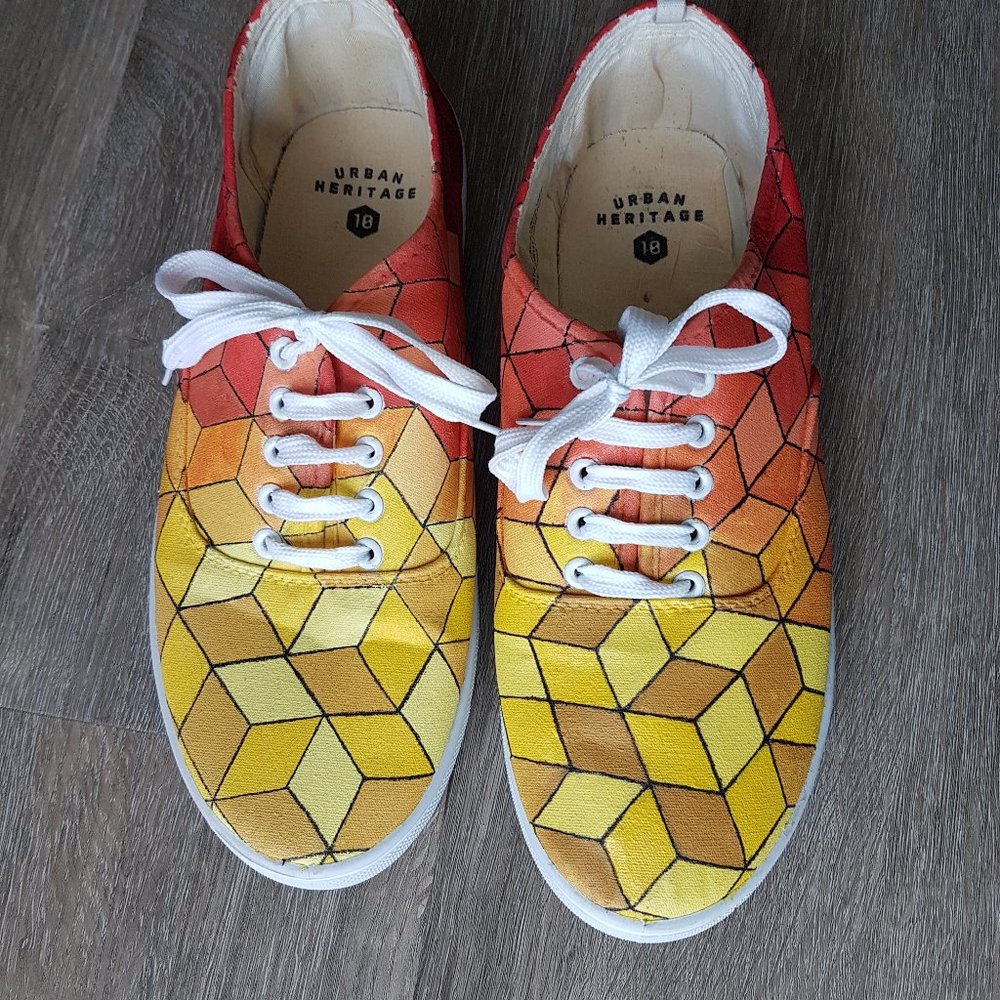 Men Hand painted sneakers size 10